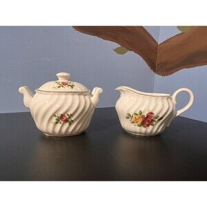 Salem China Old Country Rose Creamer & Covered Sugar Set-CS-5005 Fine Bone China